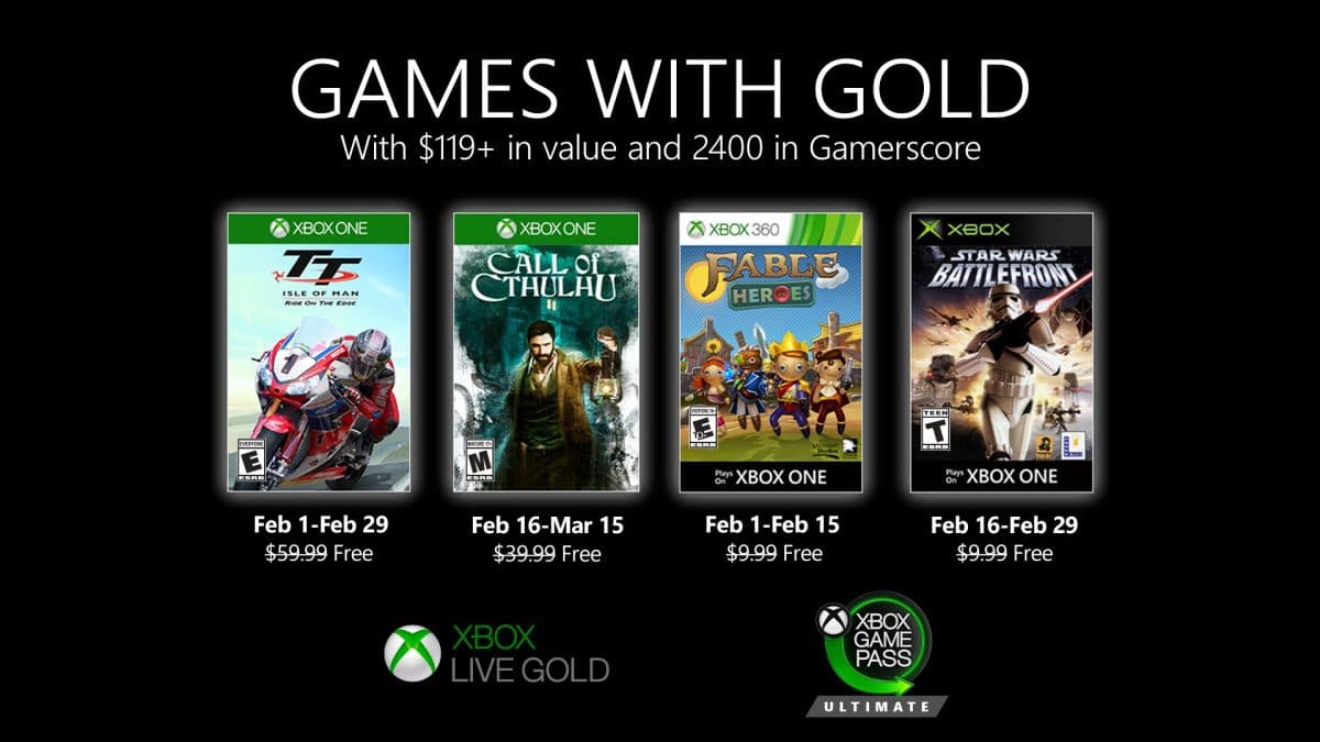 Jocurile gratuite Xbox Games with Gold Februarie 2020